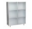 CABINET-Stackable Componets W/Frosted Doors & Silver Frame