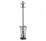 COAT RACK-Black Metal W/Umbrella Stand at Base