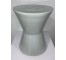 PEDESTAL-16" WHT CERAMIC HOURGLAS