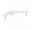 TABLE-COFFEE-WHITE BOOMERANG-Chrome Leg