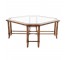 TABLE-COFFEE-GLASS TOP-RATTAN