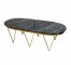 TABLE-COFFEE-BLACK OVAL MARBLE