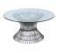 TABLE-COFFEE-CHROME WIRE BASE-