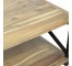 COFFEE TABLE-Natural Wood W/Black Metal Base