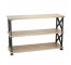 CONSOLE TABLE-Natural Wood W/Black Metal Base