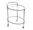 BAR CART-Oval/Chrome W/(2) Shelves & Casters