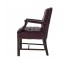 OFFICE CHAIR-Traditional Arm/Burgundy Tufted Leather W/Wood Frame