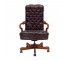 VINTAGE OFFICE CHAIR-Brown Leather Tufted Arm