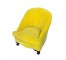 CHAIR-CLUB-Yellow Velvet Channel Back w/Yellow Satin Piping