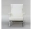 CHAIR-ARM-WHITE LEATHER-CHROME