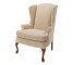 CHAIR-WING-IVORY DAMASK