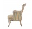 ARM CHAIR-Yellow & Teal Stripe W/White Washed Frame