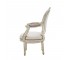 ARM CHAIR-White Oval Back W/Ornate Carved Frame