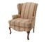 CHAIR-WING-2PC-TAN DAMASK W/RI