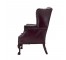 OFFICE CHAIR-Wing Chair Burgundy Tufted W/Nail Heads