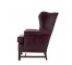 OFFICE CHAIR-Wing/Smooth Burgundy Leather W/Nail Heads