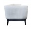 SOFA-WHITE VELVET-BLACK LEG