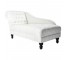 CHAISE-LAF-TUFTED White DAMASK