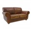 SOFA-BROWN LEATHER-ROLL ARM
