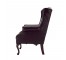 OFFICE CHAIR-Tufted Burgundy Leather Arm W/Nail Heads