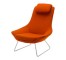 CHAIR-ORANGE WOOL-WIRE BASE