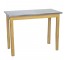 TABLE-Blonde Wood W/Brushed Metal Top