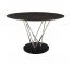 TABLE-DINING-RD-BLK WD CHRM LE