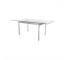 TABLE-DINING-SILVER BASE-GLASS