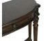 CONSOLE TABLE-Demi Lune W/Ornate Stretcher & Turned Leg