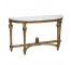 TABLE-CONSOLE-Demilune W/Gold Frame & Faux Marble Painted Top