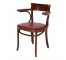 CHAIR-ARM-MAPLE W/RED VINYL SE