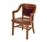 CHAIR-ARM-BOE-OAK-INSET RED LE