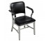 CHAIR-ARM-Chrome W/Black Seat & Back