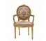 CHAIR-ARM-GOLD-TAPESTRY FABRIC