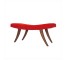 BENCH-CURVED-RED-SPLAYED LEGS