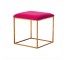 FOOTSTOOL-GOLD BASE-PINK TOP