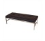 BENCH-BLACK LEATHER-STEEL BASE