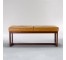 BENCH-ORANGE VINYL-WOODEN BASE