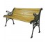 PARK Bench-49" Blonde Wood Slats |Black Iron Scroll Frame