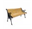 PARK Bench-49" Blonde Wood Slats |Black Iron Scroll Frame