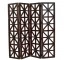 SCREEN-(3) Panel Walnut/Open Floral Design-