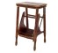 STEP STOOL-RED DISTRESSED WOOD