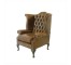 CHAIR-OFFICE-WING-BROWN-W/TUFT