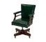 CHAIR-OFFICE GREEN LEATHER SWI