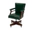 CHAIR-OFFICE GREEN LEATHER SWI