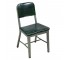 CHAIR-A/L Office- Metal Base W/Dark Green Seat & Back