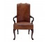 CHAIR-OFFICE-ARM-BROWN LEATHER