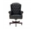 CHAIR-OFFICE-ARM-BLK LEATHER T