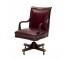 CHAIR-OFFICE-BURG LEATHER-WD A