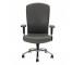 CHAIR-SWIVEL-GRAY LEATHER